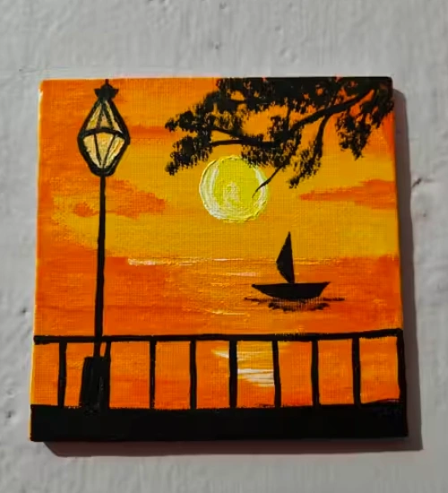 Sunset scene on Artixtra canvas