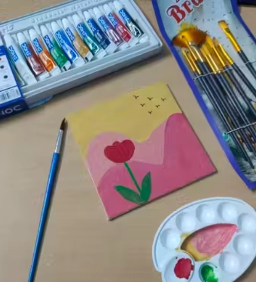 Painting in progress on an Artixtra panel